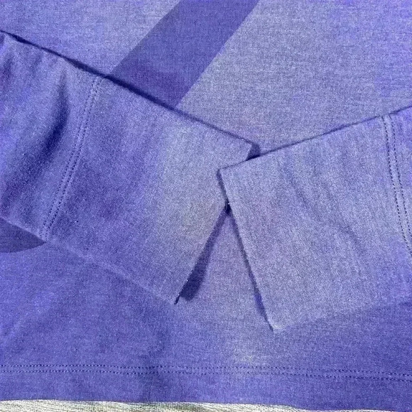 NIKE Dri-Fit Purple Long Sleeve Asymmetrical Split Hem Crop Sweatshirt Women S - Picture 6 of 9